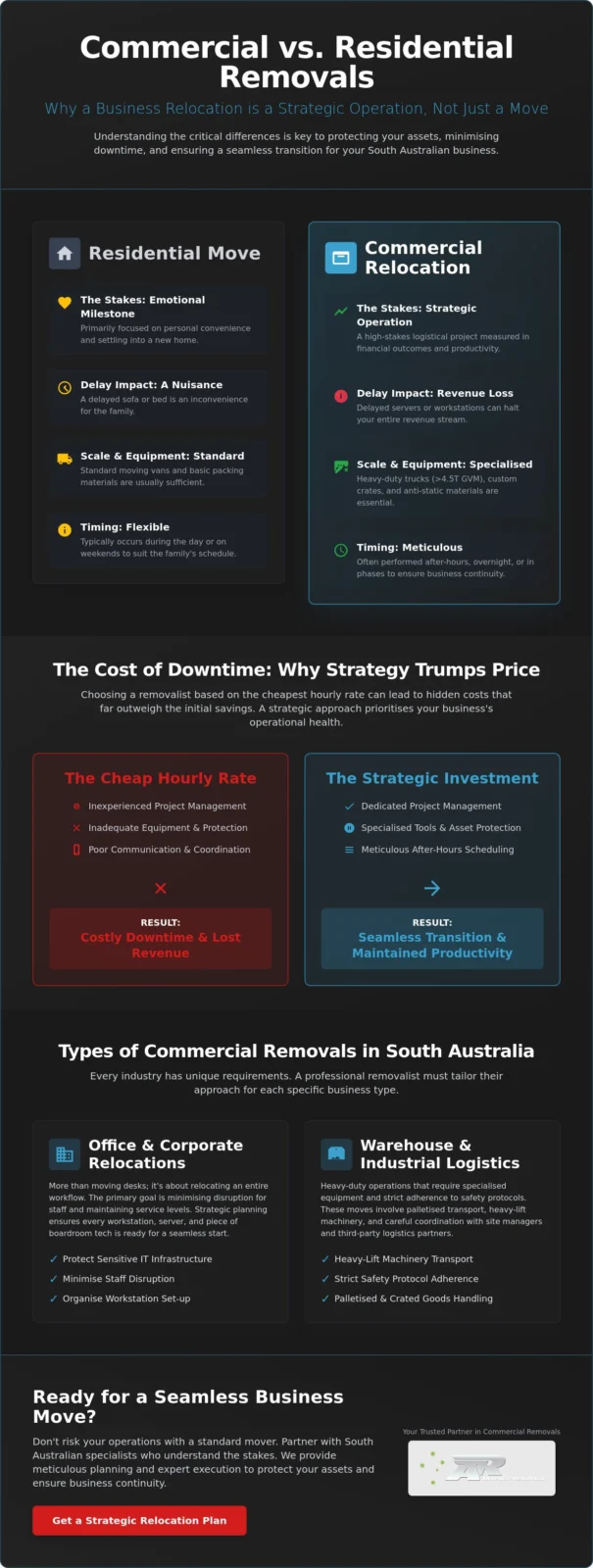 Commercial Removals vs Residential Moves: A Complete Comparison for Businesses