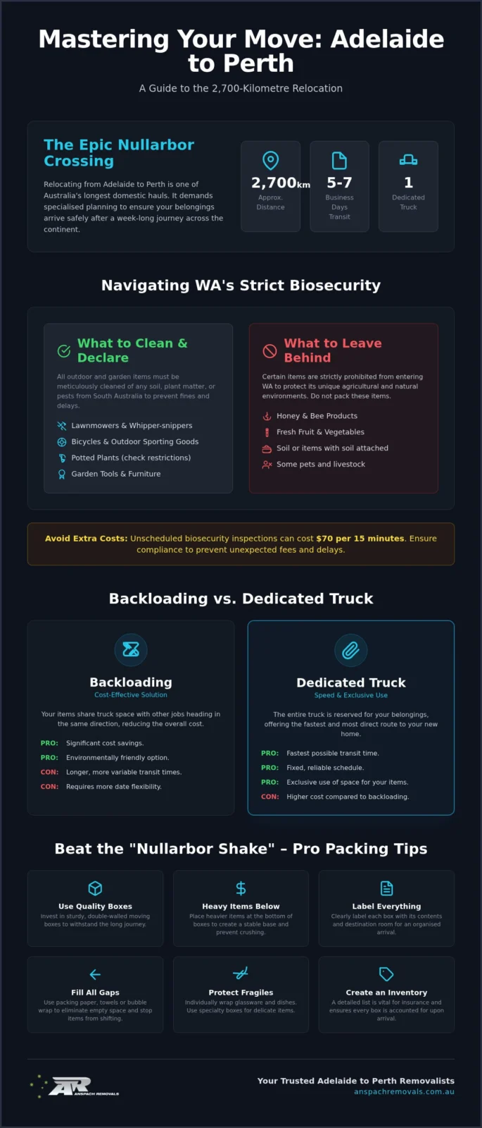 Adelaide to Perth Removalists: Your Guide to a Seamless Interstate Move in 2026
